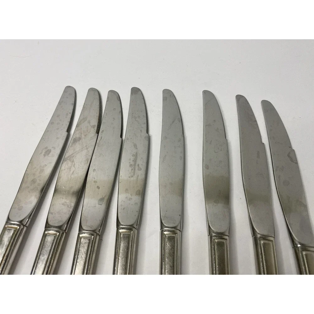 Dinner Knives Oneida SUMMER MIST AUTUMN GLOW Stainless Wm A Rogers Lot Of 8